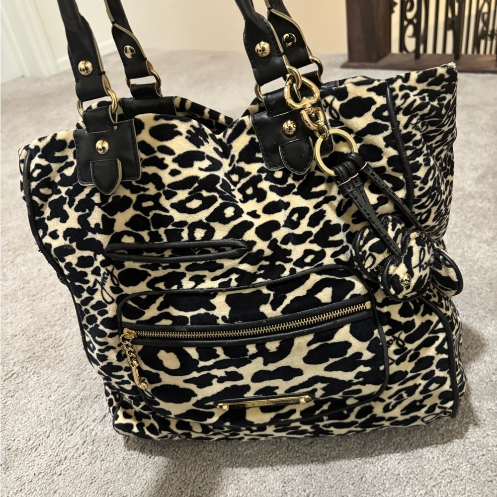 Vintage-Juicy Couture Leopard velour Tote bag